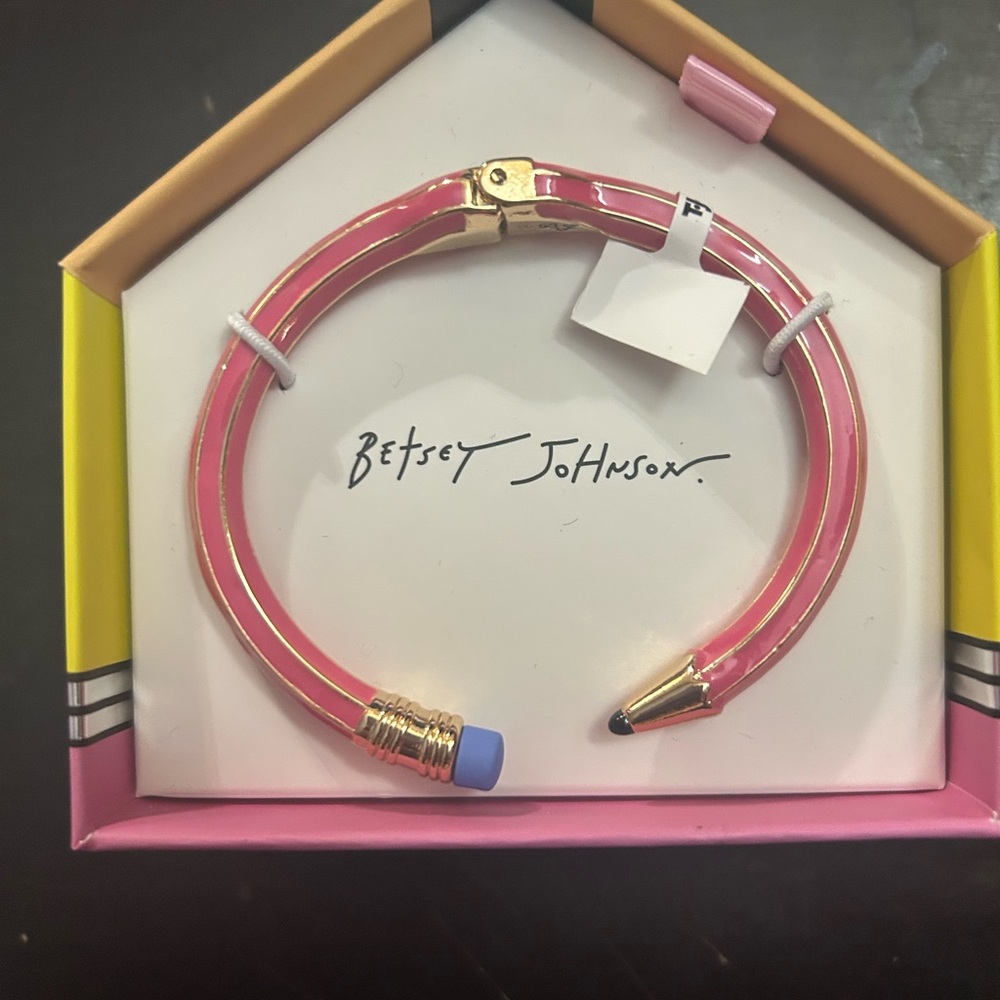 COPY - Betsey Johnson Pink and Gold Pencil-Inspired Bracelet